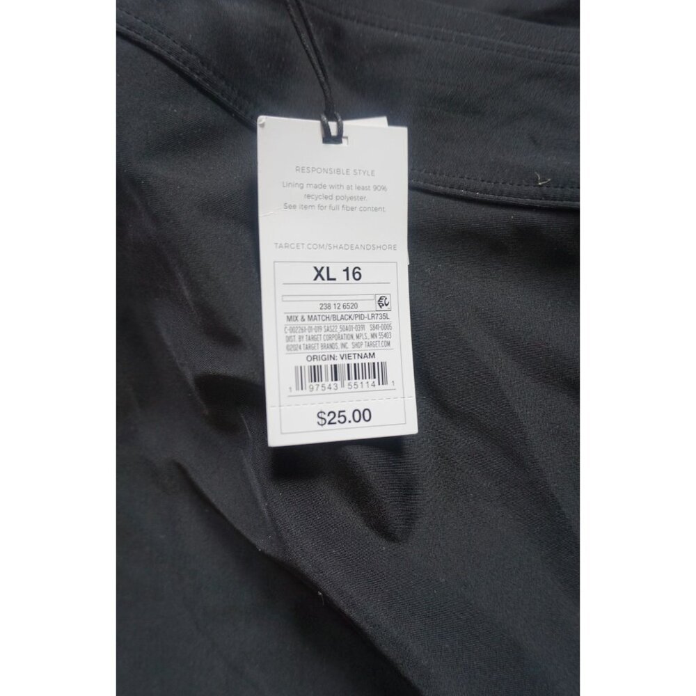 Shade & Shore Black Women's Elastic Waist Swim Skirtini - Size XL, NWT - Picture 8 of 9